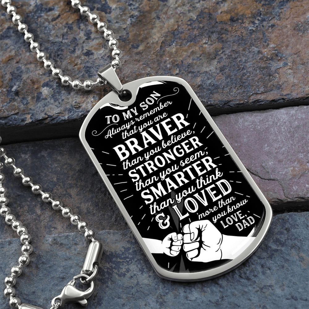 I Believe In You Son | Luxury Military Necklace – A Quality Gifts