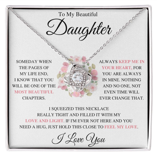 To My Beautiful Daughter | Wreath | Love Knot Necklace